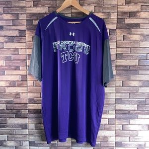EUC 3XL TCU Horned Frogs Shirt by Under Armour HeatGear | Polyester Mens